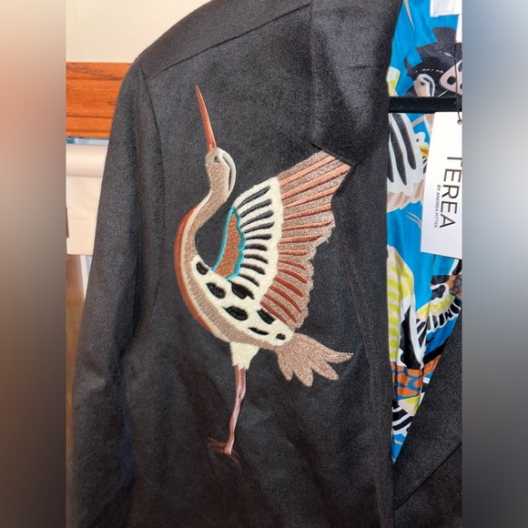 NWT TEREA by Andrea Pitter Crane Embellishment Coat - Picture 6 of 11